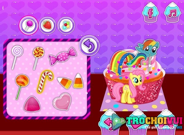 Choi game Lam banh cupcake Pony