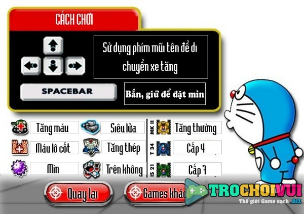 Game Dai chien xe tang Doremon, Game Đại chiến xe tăng